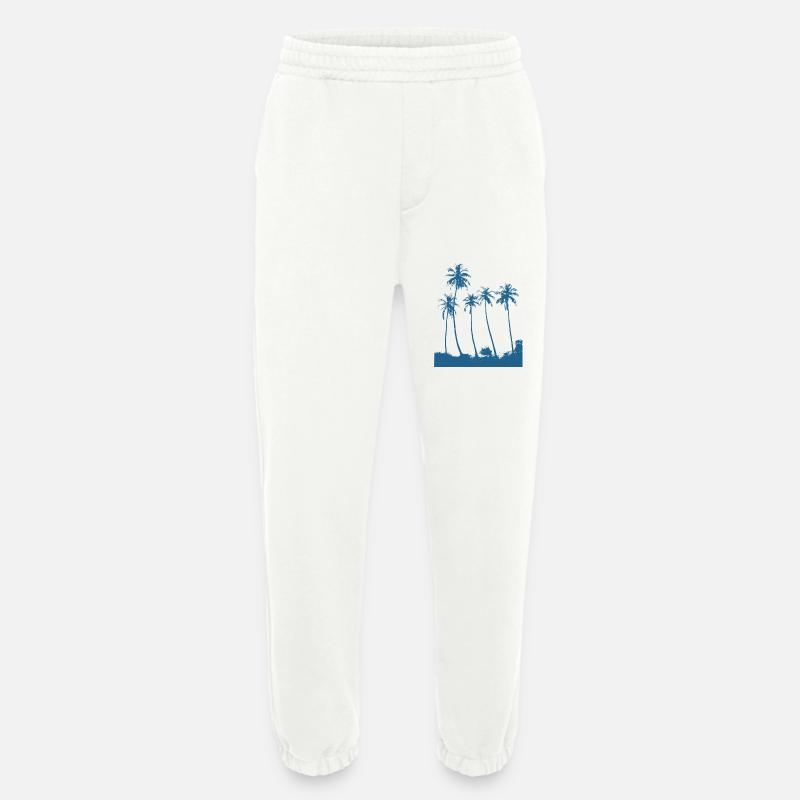 Silhouette Palm Trees Summer Vacation - Heavyweight Jogging Pants - made by SPREAD  - OFF WHITE