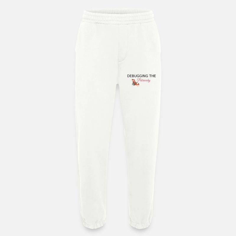 Debugging the Patriarchy - Feminist Tech Style - Heavyweight Jogging Pants - made by SPREAD  - OFF WHITE