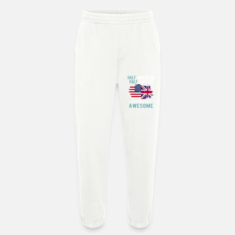 Half American Half British - Heavyweight Jogging Pants - made by SPREAD  - OFF WHITE