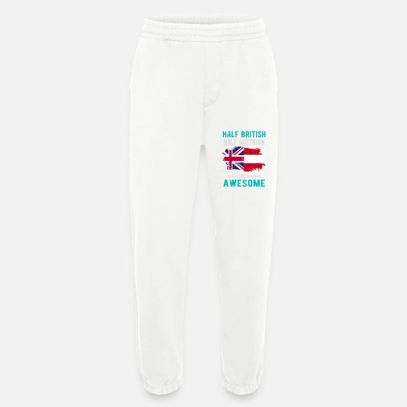Half British Half Austrian - Heavyweight Jogging Pants - made by SPREAD  - OFF WHITE