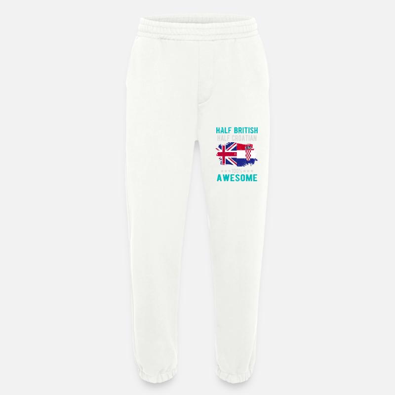 Half British Half Croat - Heavyweight Jogging Pants - made by SPREAD - OFF WHITE