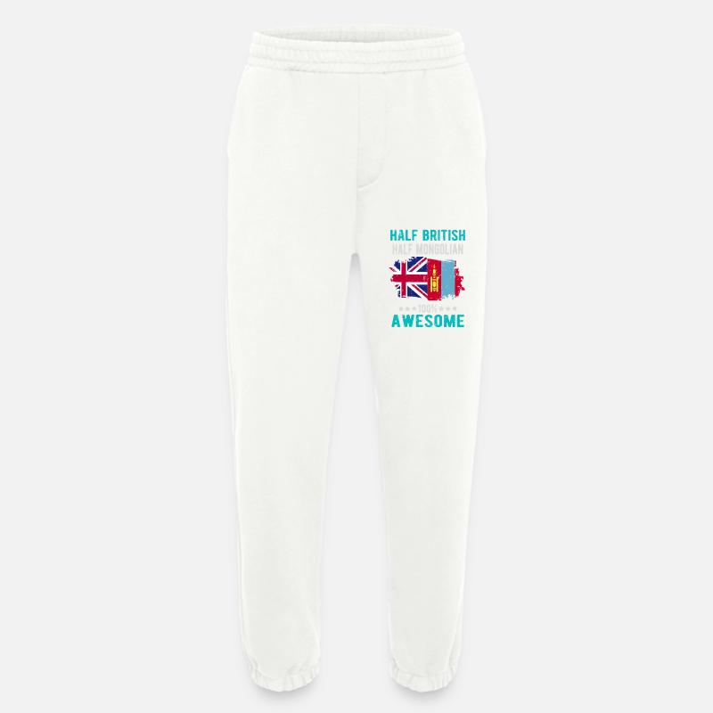 Half British Half Mongol - Heavyweight Jogging Pants - made by SPREAD  - OFF WHITE