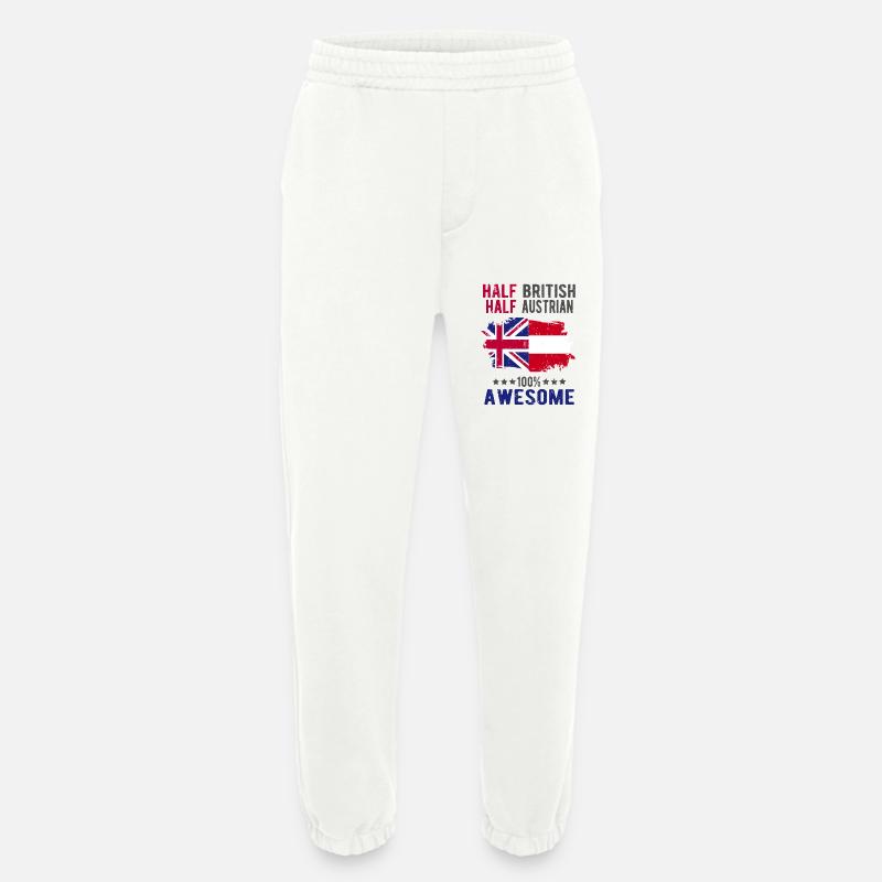 Half British Half Austrian - Heavyweight Jogging Pants - made by SPREAD  - OFF WHITE