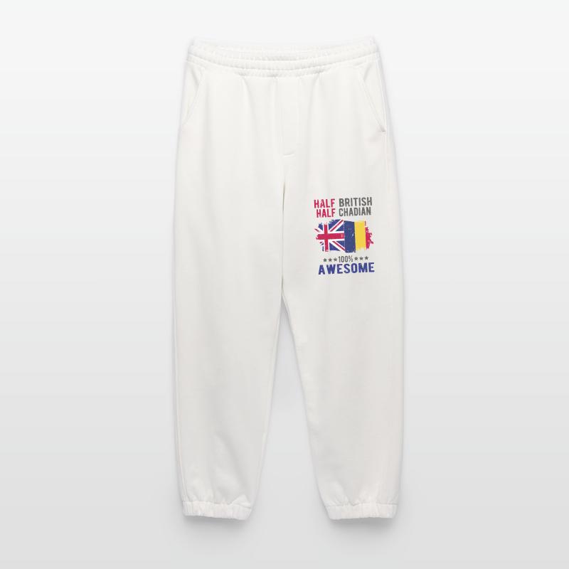 Half British Half Chader Heavyweight Jogging Pants - made by SPREAD 