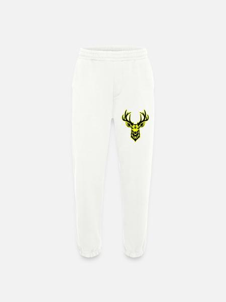 Deer Head Portrait Icon - Heavyweight Jogging Pants - made by SPREAD  - OFF WHITE