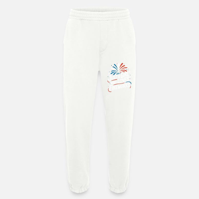 Pyrotechnie Feux d’artifice Pyrotechnie - Pantalon de jogging bio épais fabriqué en UE - OFF WHITE