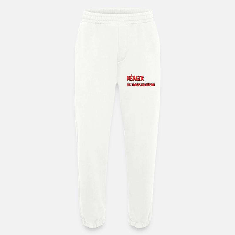 React or disappear - Heavyweight Jogging Pants - made by SPREAD  - OFF WHITE