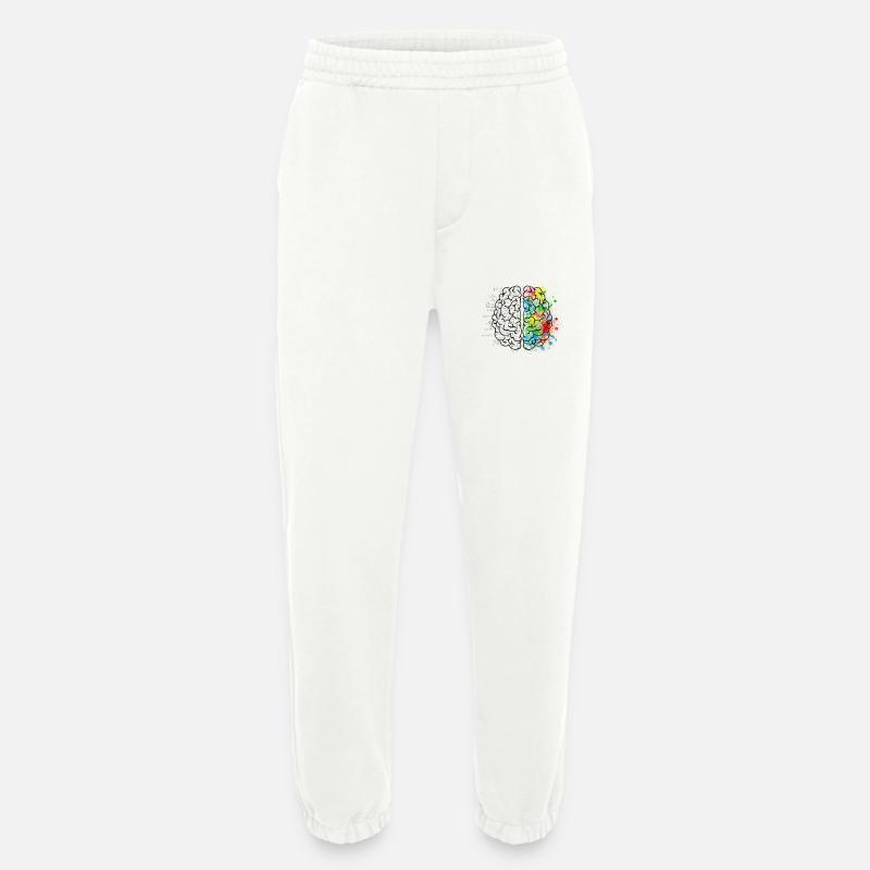 Kreative oder logich im Gehirn - Heavyweight Jogginghose - made by SPREAD  - OFF WHITE