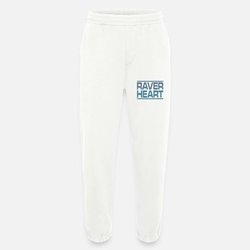 Raver Rave Techno - Heavyweight Jogginghose - made by SPREAD  - OFF WHITE