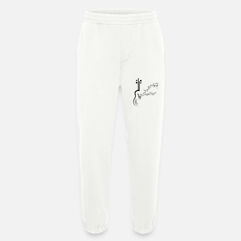 Musiknoter Musikmusikere Noder noder clef noder - Heavyweight organic joggingbukser made in EU - OFF WHITE