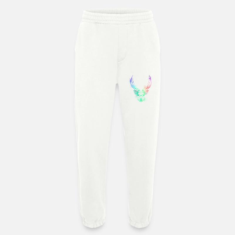 Farbenfroher Hirschkopf - Heavyweight Jogginghose - made by SPREAD  - OFF WHITE