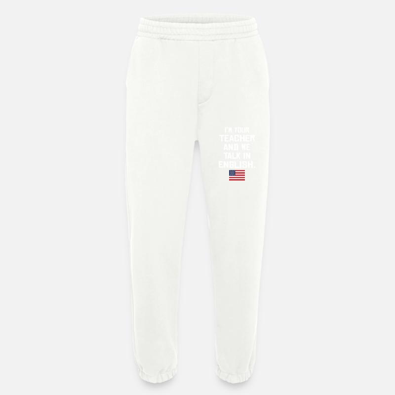 Professeur d’anglais américain - Pantalon de jogging bio épais fabriqué en UE - OFF WHITE
