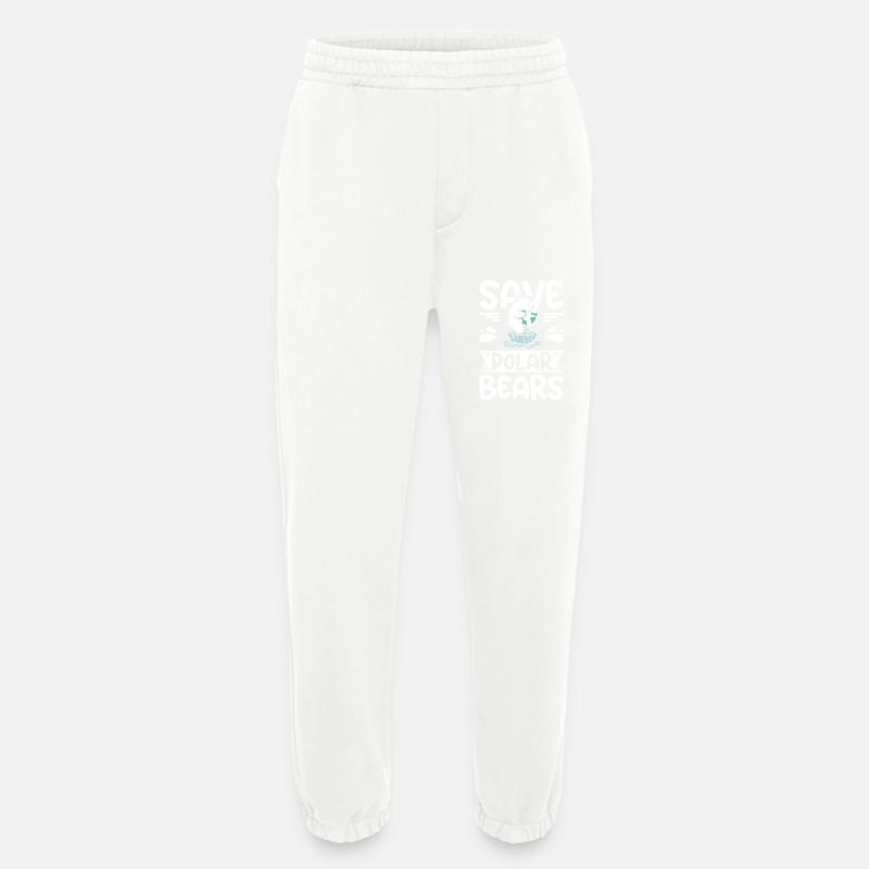 Save polar bears - Heavyweight Jogging Pants - made by SPREAD  - OFF WHITE