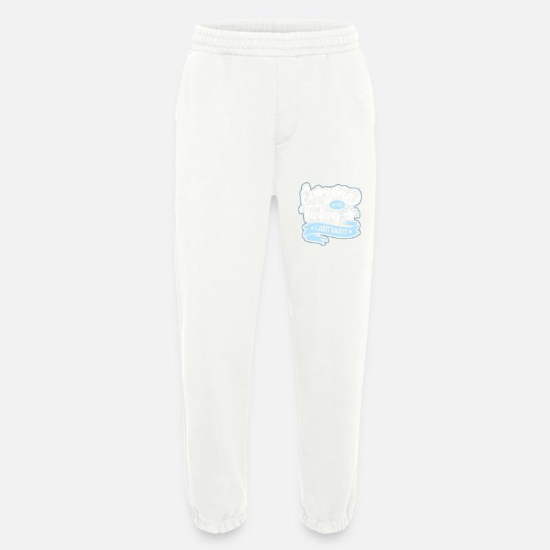 Funny saying, mind reading - Heavyweight Jogging Pants - made by SPREAD - OFF WHITE
