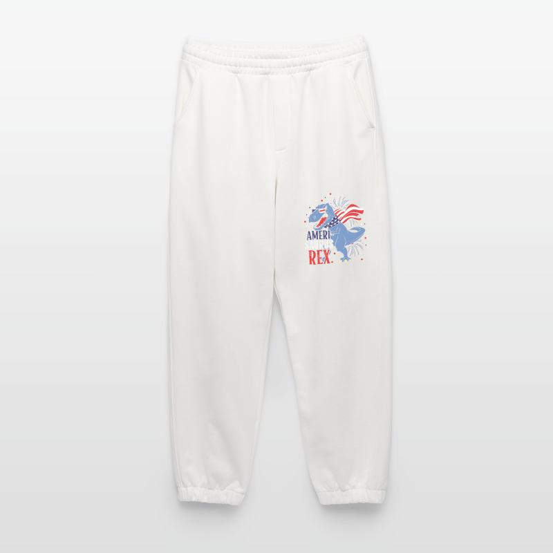 Ameri Saurus Rex 4 juillet Dinosaure Indépendance Pantalon de jogging bio épais fabriqué en UE