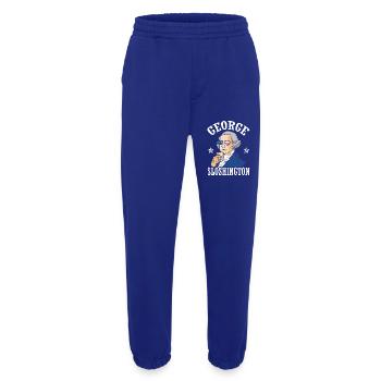 George Sloshington Drink 4th of July - Heavyweight Jogging Pants - made by SPREAD  - Iconic Blue - Front