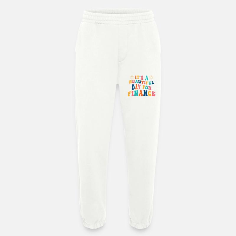 Finance Degree Program - Heavyweight Jogging Pants - made by SPREAD  - OFF WHITE
