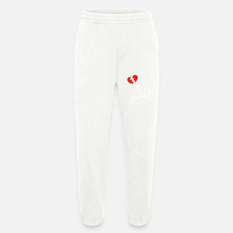 Lovesickness, broken-hearted, broken - Heavyweight Jogging Pants - made by SPREAD  - OFF WHITE
