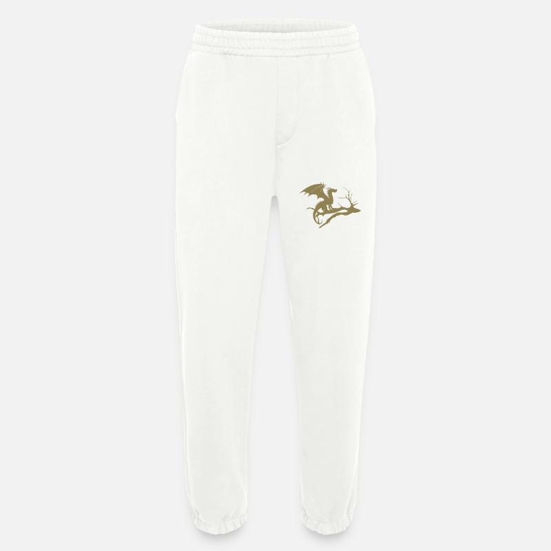 Dragon Design Silhouette Dead Tree - Heavyweight Jogging Pants - made by SPREAD - OFF WHITE