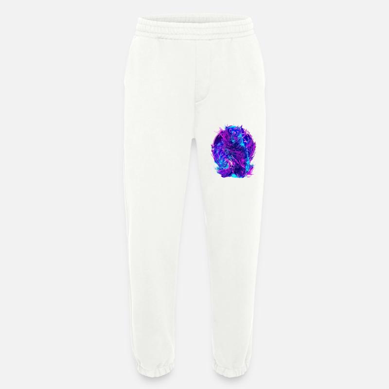 Abstrakte Eulen Neon Synthwave Kunst - Heavyweight Jogginghose - made by SPREAD  - OFF WHITE