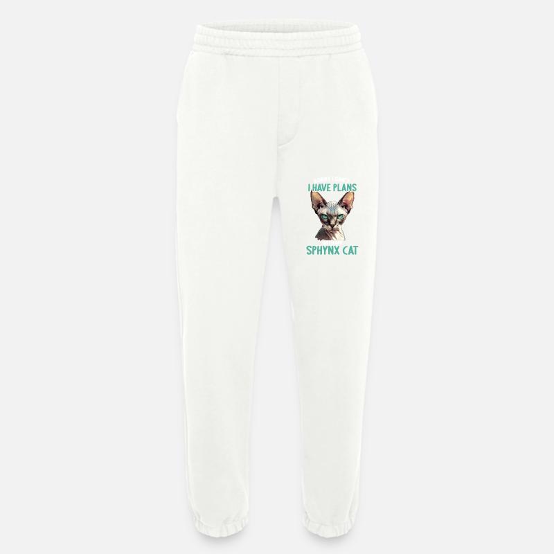 Chaton Sphynx Chat Sphynx - Pantalon de jogging bio épais fabriqué en UE - OFF WHITE