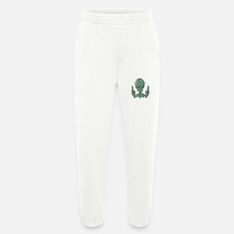 Alien shows middle finger - Heavyweight Jogging Pants - made by SPREAD  - OFF WHITE