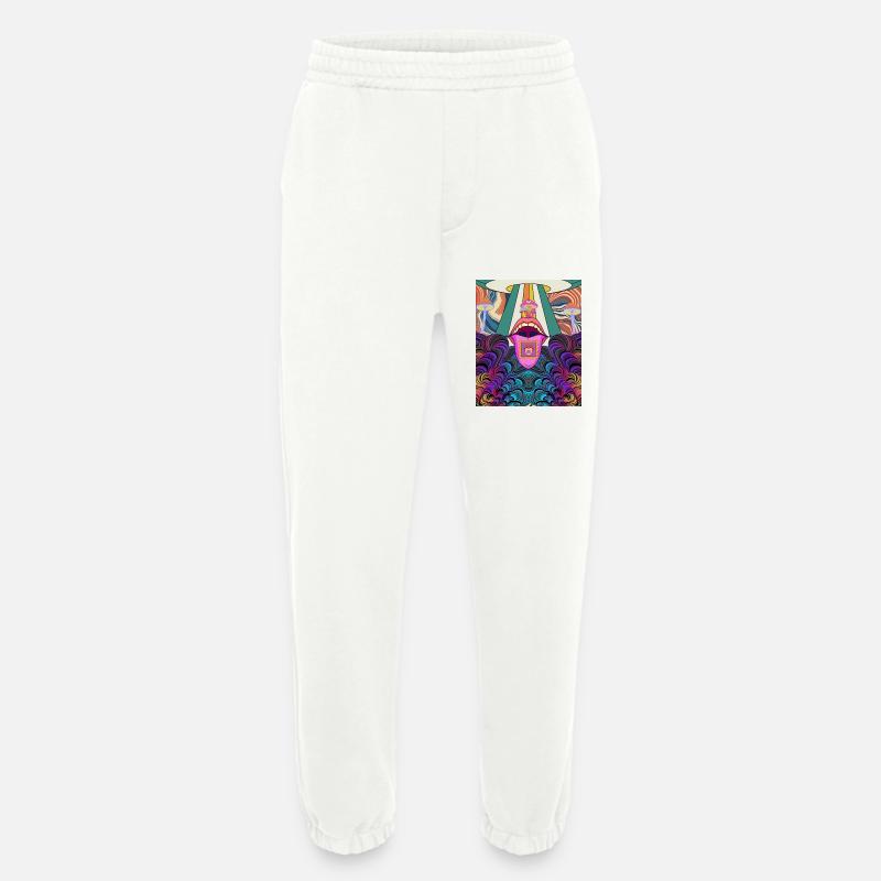 Psychedelic Rave Design - Heavyweight Jogginghose - made by SPREAD  - OFF WHITE
