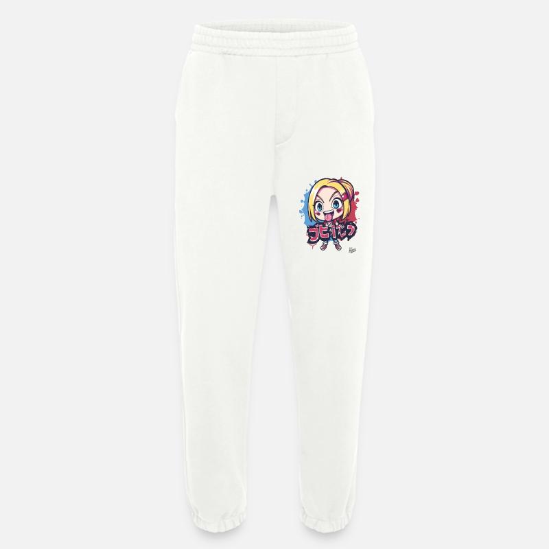Chibi Freches Cartoon-Mädchen - Heavyweight Jogginghose - made by SPREAD  - OFF WHITE