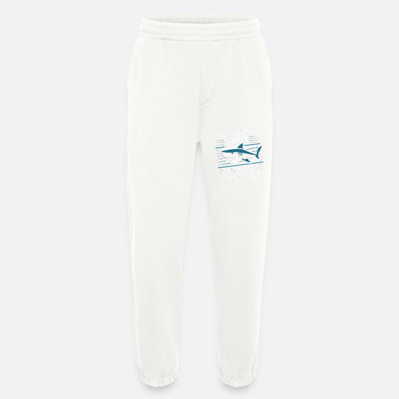 Requin Requin Requins Requin - Pantalon de jogging bio épais fabriqué en UE - OFF WHITE