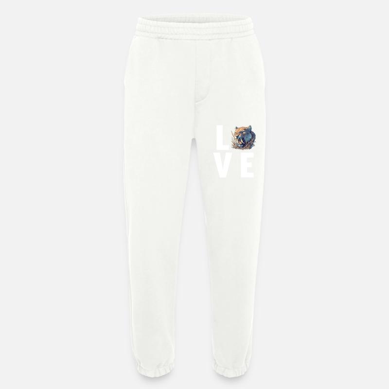 Saber-Toothed Tiger Sabertooth Tiger - Heavyweight Jogging Pants - made by SPREAD  - OFF WHITE