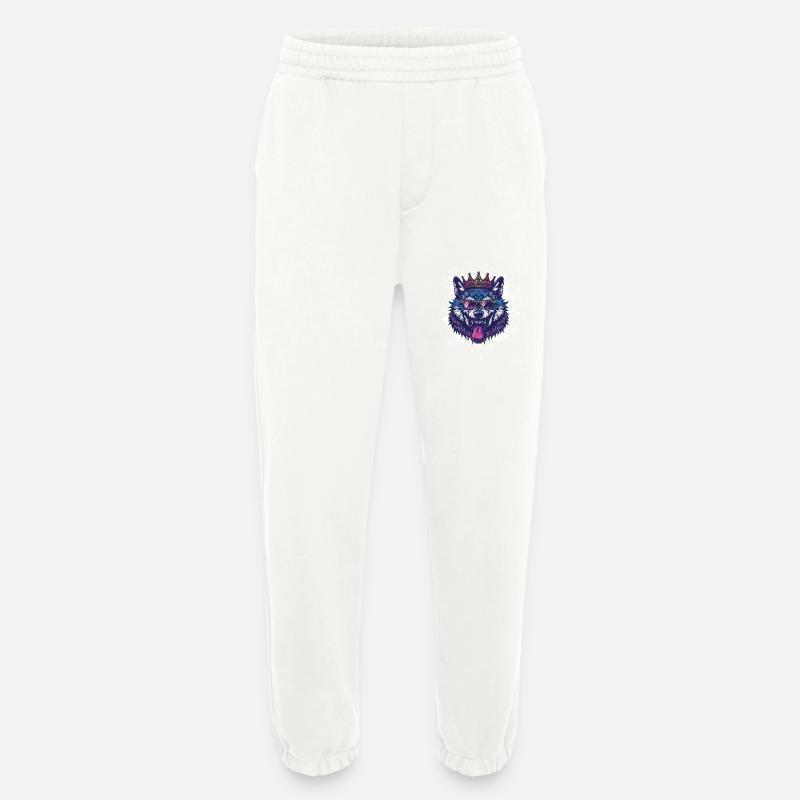 Wolf Comic Funny Party - Heavyweight Jogging Pants - made by SPREAD - OFF WHITE