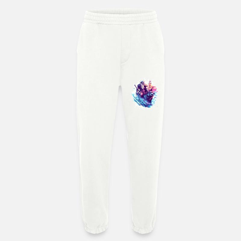 Viking Wolf Warrior Valhalla - Heavyweight Jogging Pants - made by SPREAD - OFF WHITE