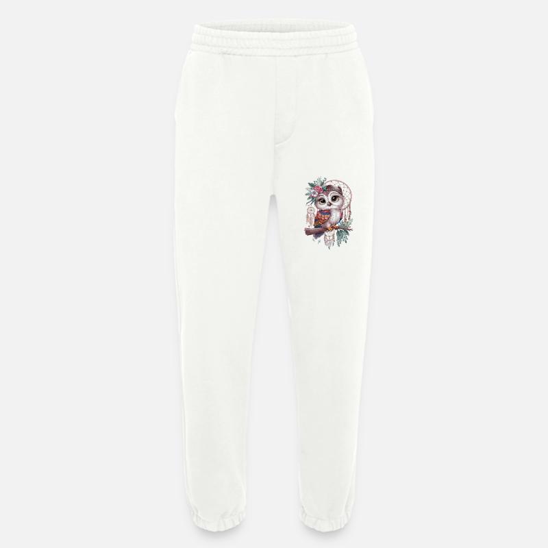 Eule Traumfänger Vogel Federn - Heavyweight Jogginghose - made by SPREAD  - OFF WHITE
