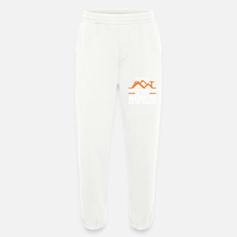 Roofing training apprentice Auzbi roofer - Heavyweight Jogging Pants - made by SPREAD - OFF WHITE