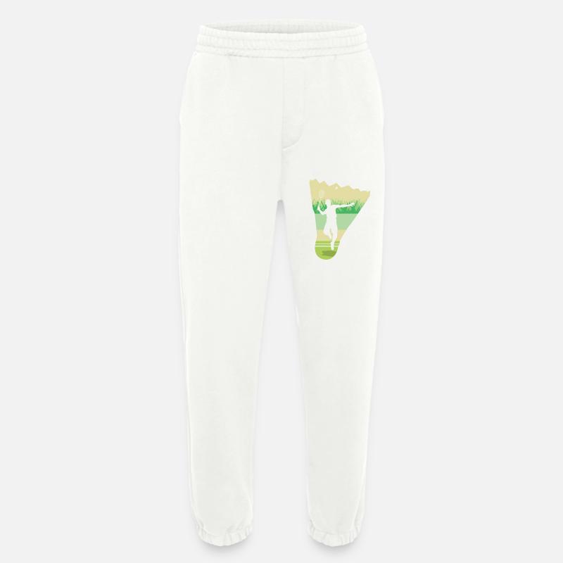 Badminton Retro Shuttlecock Player - Heavyweight Jogging Pants - made by SPREAD  - OFF WHITE