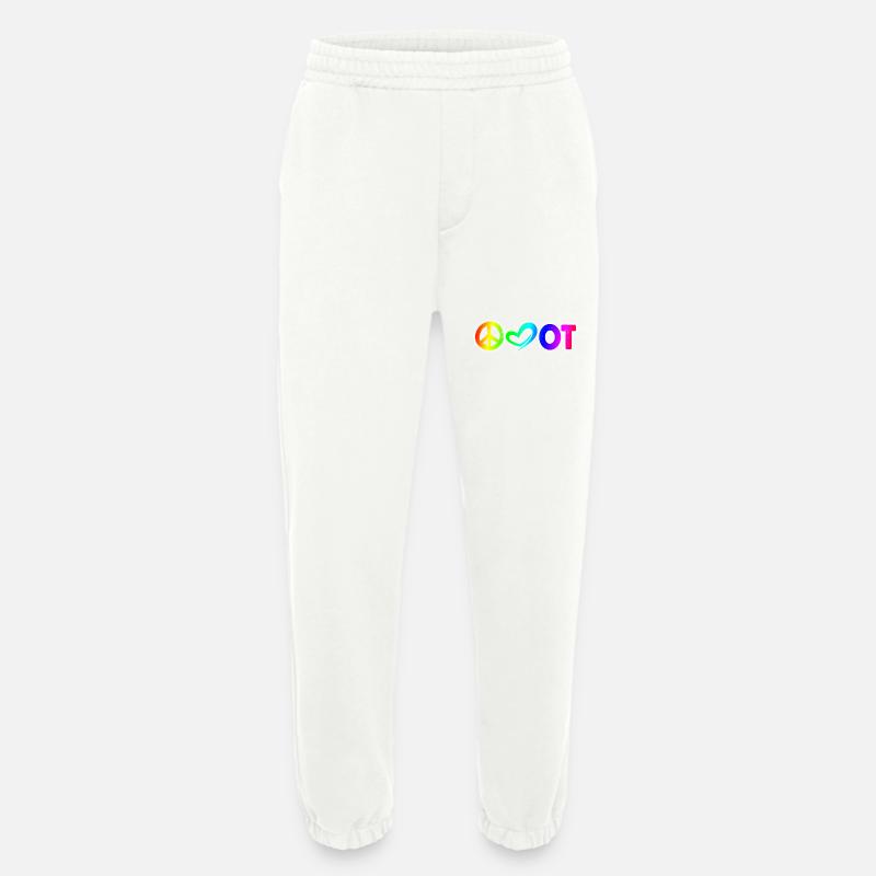 Occupational Therapy Peace - Heavyweight Jogging Pants - made by SPREAD  - OFF WHITE