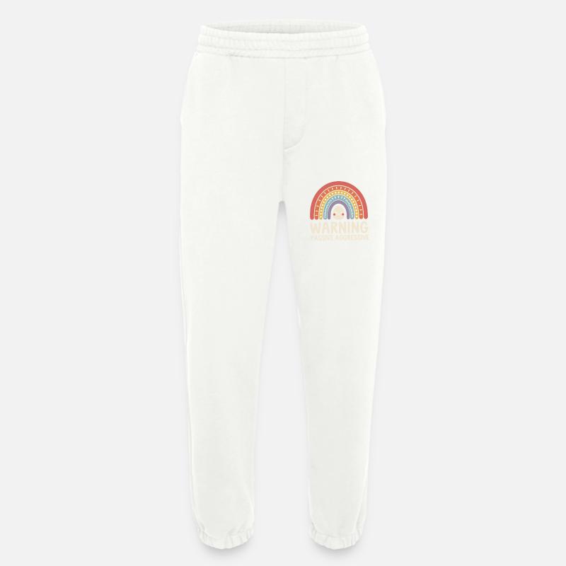 Caution Passive Aggressive Rainbow - Heavyweight Jogging Pants - made by SPREAD  - OFF WHITE