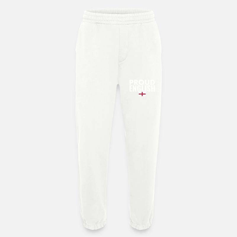 Fier drapeau anglais anglais Angleterre - Pantalon de jogging bio épais fabriqué en UE - OFF WHITE