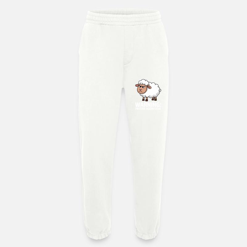 Attention: Passive-aggressive sheep - Heavyweight Jogging Pants - made by SPREAD - OFF WHITE