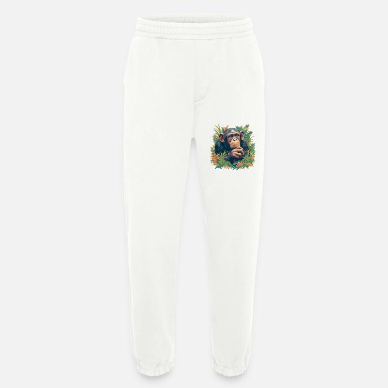 Chimpanzee Schimpansen Schimpanse - Heavyweight Jogginghose - made by SPREAD  - OFF WHITE