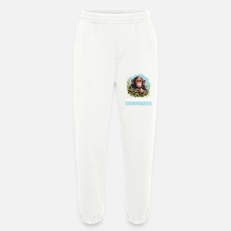 Chimpanzee Schimpansen Schimpanse - Heavyweight Jogginghose - made by SPREAD  - OFF WHITE