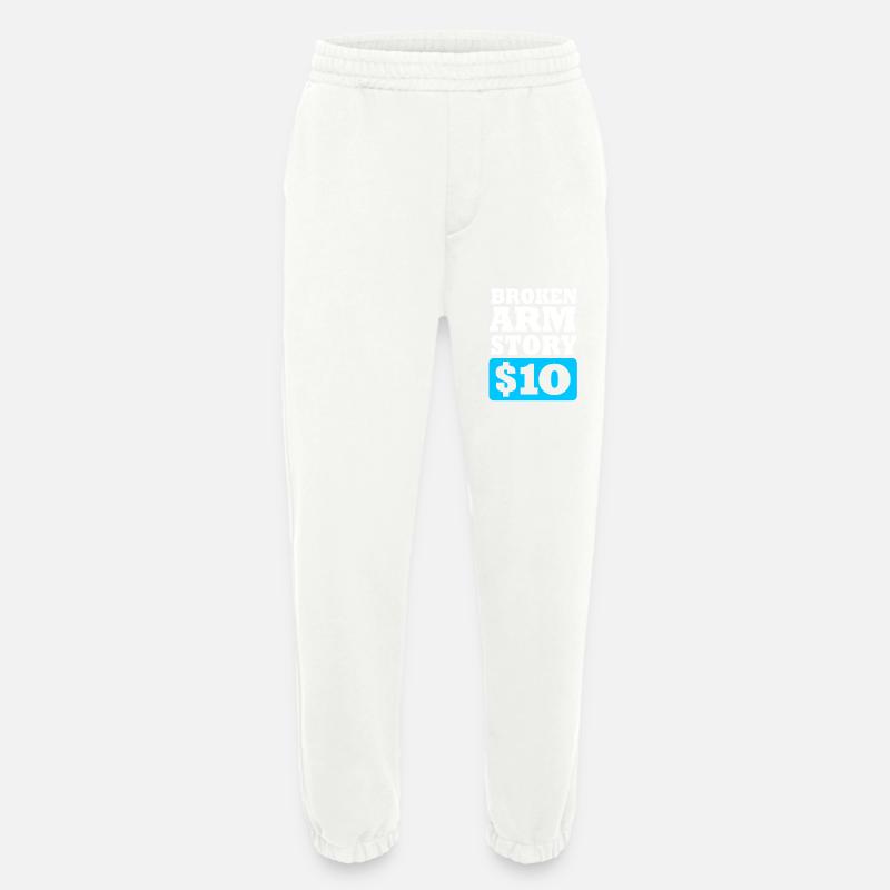 Broken Arm Bone Fracture - Heavyweight Jogging Pants - made by SPREAD - OFF WHITE