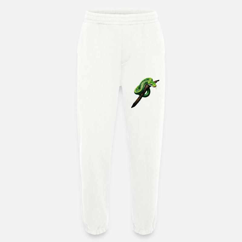 Grüner Baumpython Schlangen Liebhaber Terrarium - Heavyweight Jogginghose - made by SPREAD  - OFF WHITE