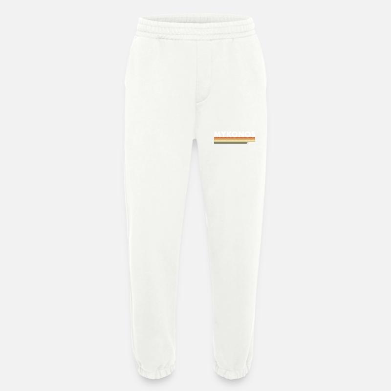 Mykonos Hellas gresk gresk - Heavyweight Organic joggebukse produsert i EU - OFF WHITE