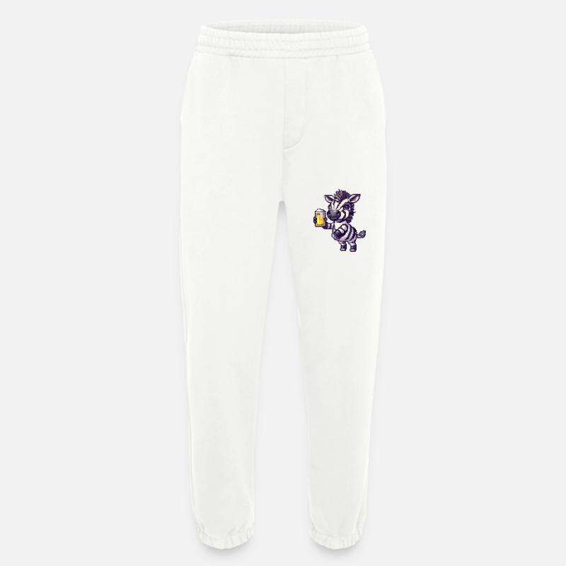 Zebra Pixel Beer - Heavyweight Jogging Pants - made by SPREAD  - OFF WHITE
