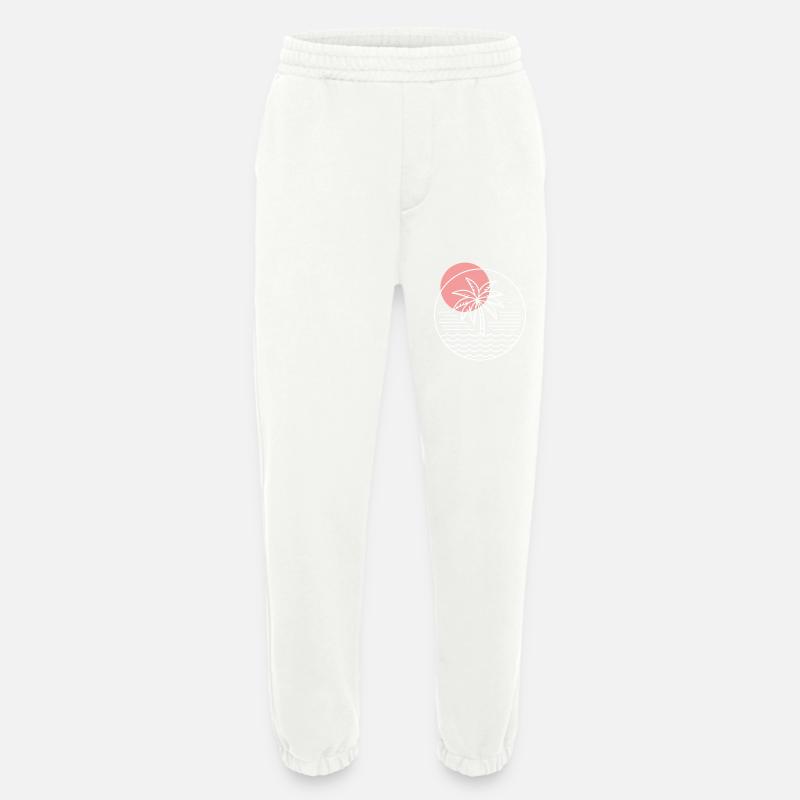 Palm Tree Circle - Heavyweight Jogging Pants - made by SPREAD  - OFF WHITE