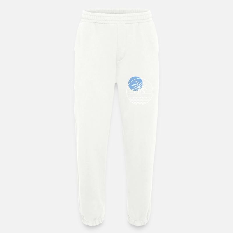 Palm Tree Circle - Heavyweight Jogging Pants - made by SPREAD  - OFF WHITE