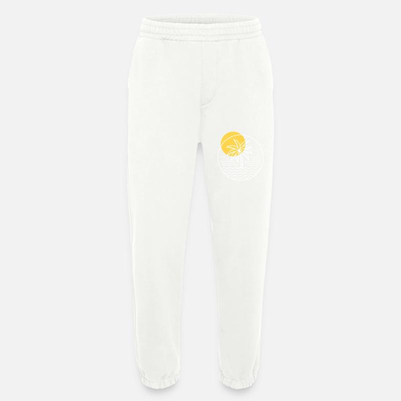 Palm Tree Circle - Heavyweight Jogging Pants - made by SPREAD - OFF WHITE