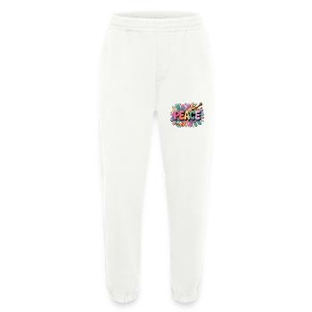 PEACE – Psychédélique - Pantalon de jogging bio épais fabriqué en UE - OFF WHITE - Devant