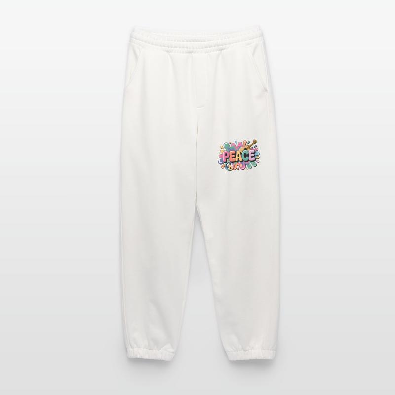 PEACE – Psychédélique Pantalon de jogging bio épais fabriqué en UE